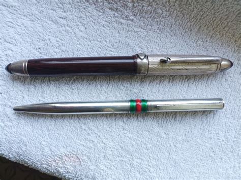 Penna sfera Gucci Ebonite Argento 